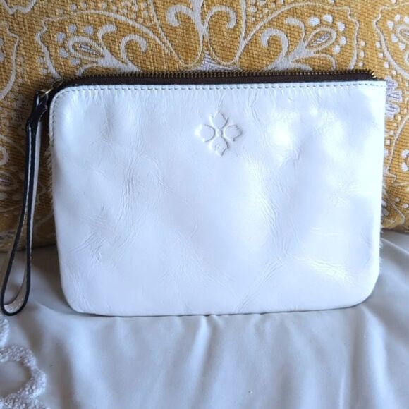 Patricia Nash Cassini White/Aqua Metallic Cow Hair Medium Clutch With Crystals - Picture 6 of 16